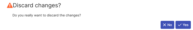 Discard changes modal window