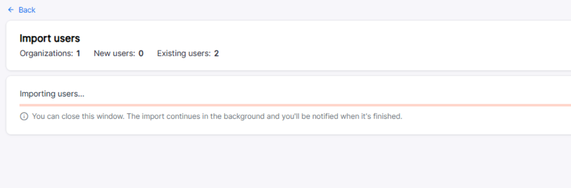 User import running in the background