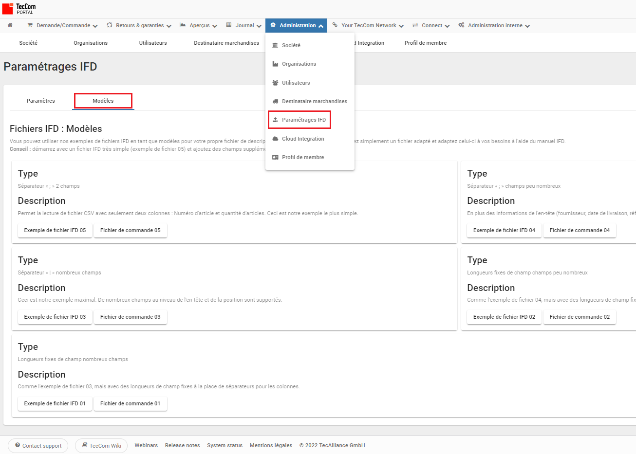 Paramètres IFD | TecCom Wiki